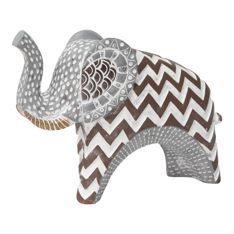 Carved Tribal Elephant Tabletop - 4512839441115