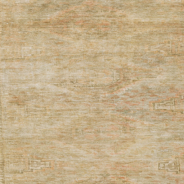 8' X 10' Linen And Wheat Aztec Washable Indoor Outdoor Area Rug