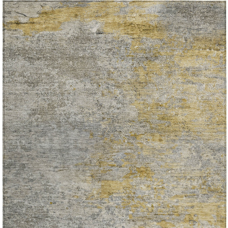 8' X 10' Gray Abstract Washable Indoor Outdoor Area Rug Transitional Style - Gray Color