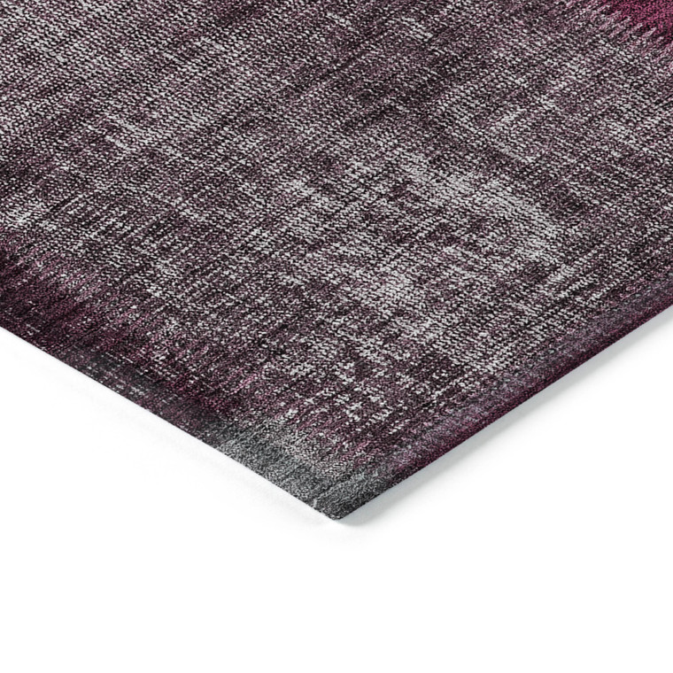 9' X 12' Merlot Burgundy And Gray Patchwork Washable Indoor Outdoor Area Rug