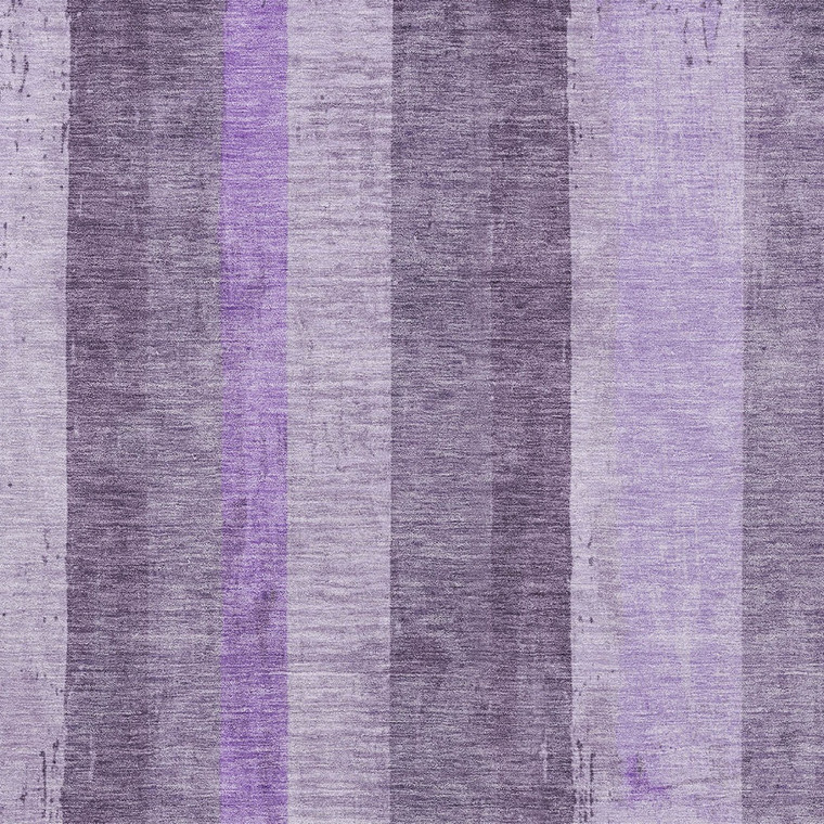 10' X 14' Purple And Lilac Striped Washable Indoor Outdoor Area Rug
