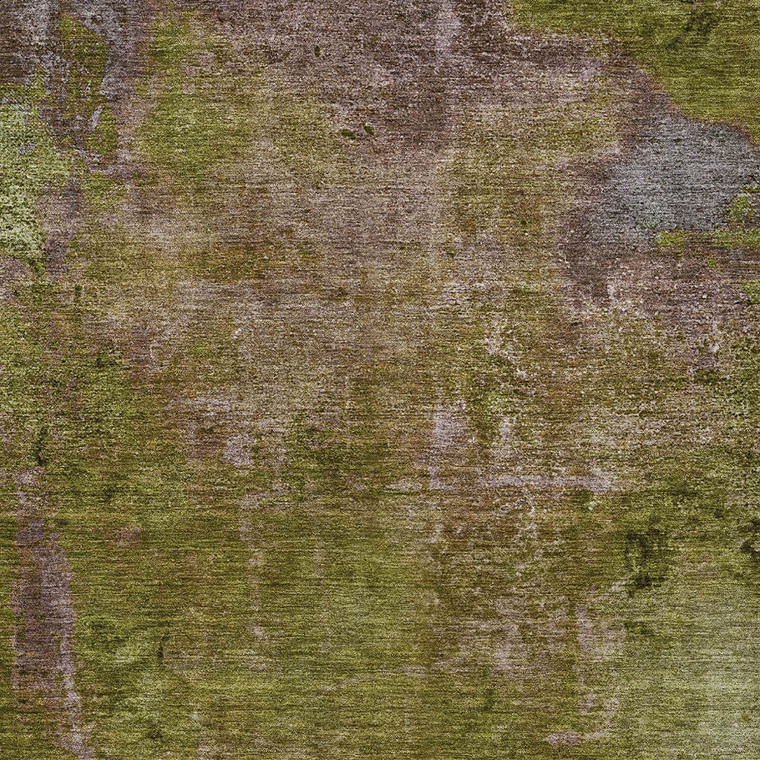 9' X 12' Green Abstract Washable Indoor Outdoor Area Rug - Green