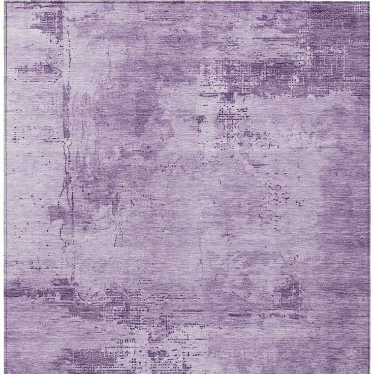 8' X 10' Lavender And Purple Abstract Washable Indoor Outdoor Area Rug - Lavender, Purple