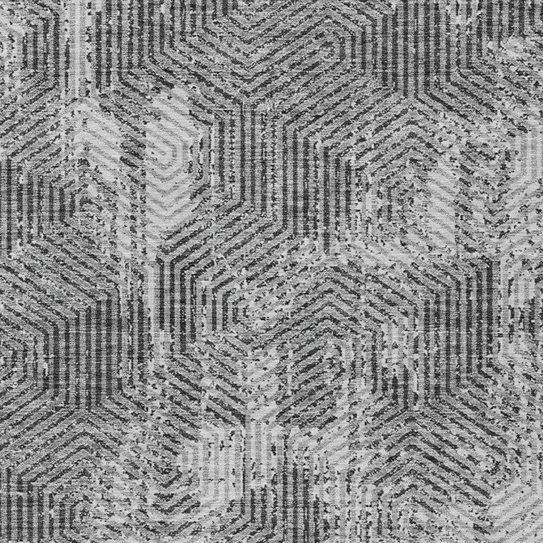 10' X 14' Gray And Charcoal Geometric Washable Indoor Outdoor Area Rug