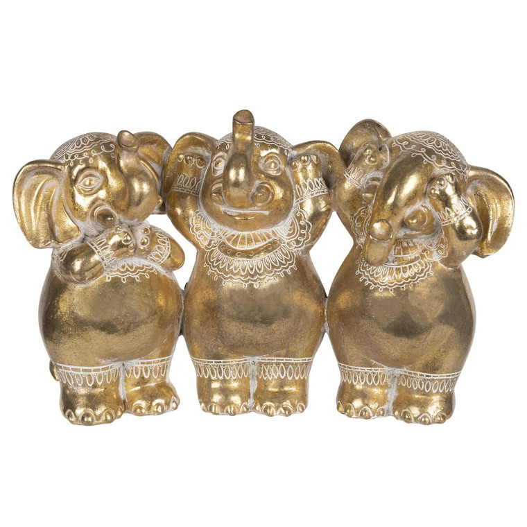 No Evil Golden Elephant Statue - 4512822749006