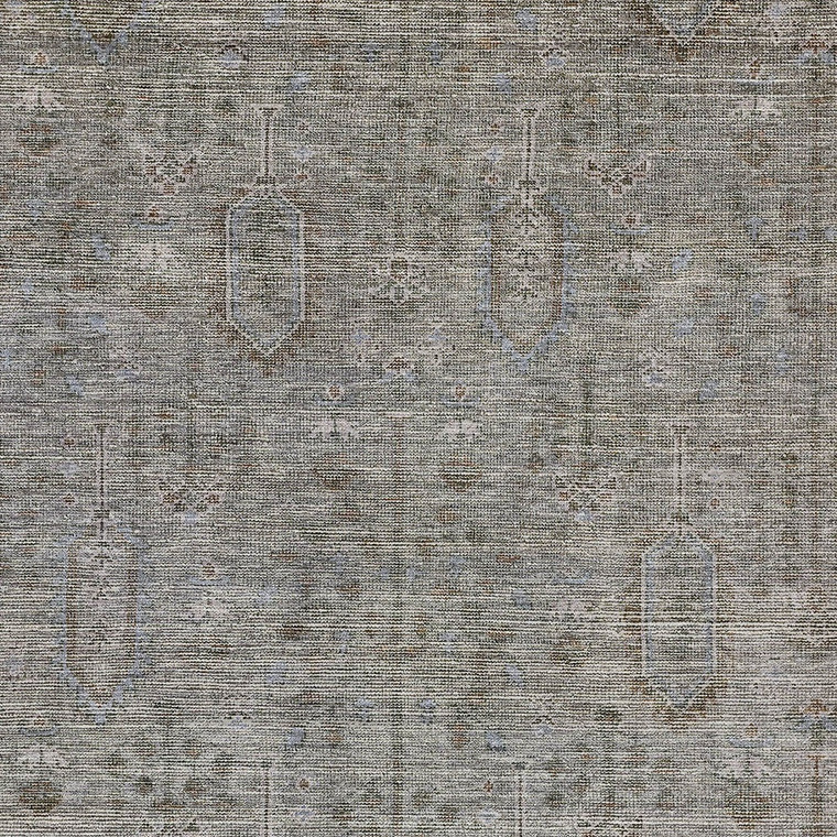 10' X 14' Gray And Silver Southwestern Washable Indoor Outdoor Area Rug