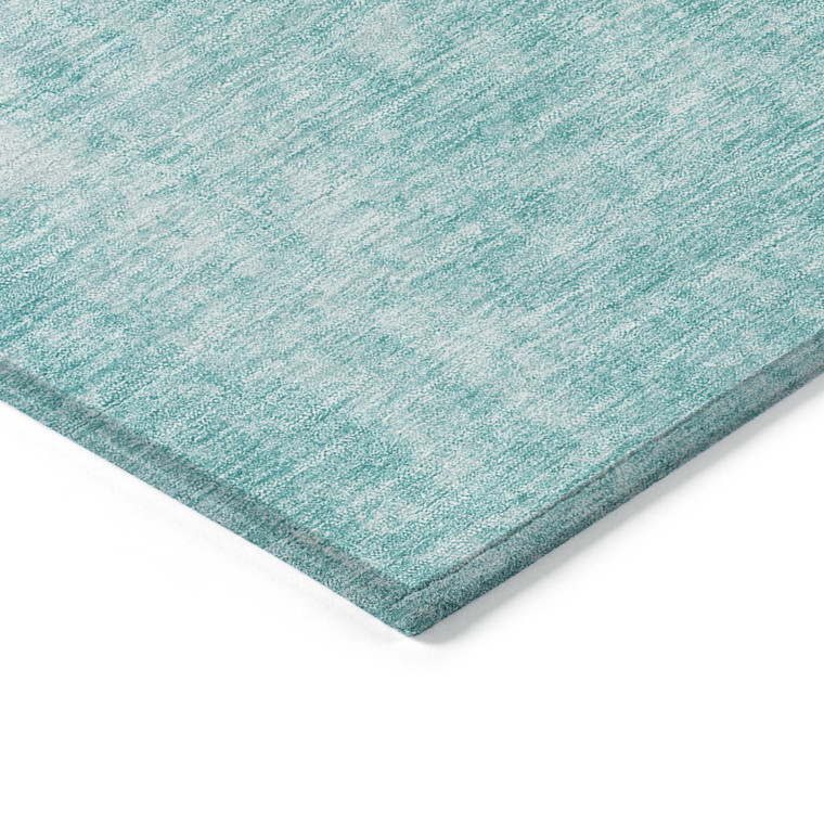 10' X 14' Teal Blue And Ivory Abstract Washable Indoor Outdoor Area Rug Transitional Style - Teal Blue, Ivory Color