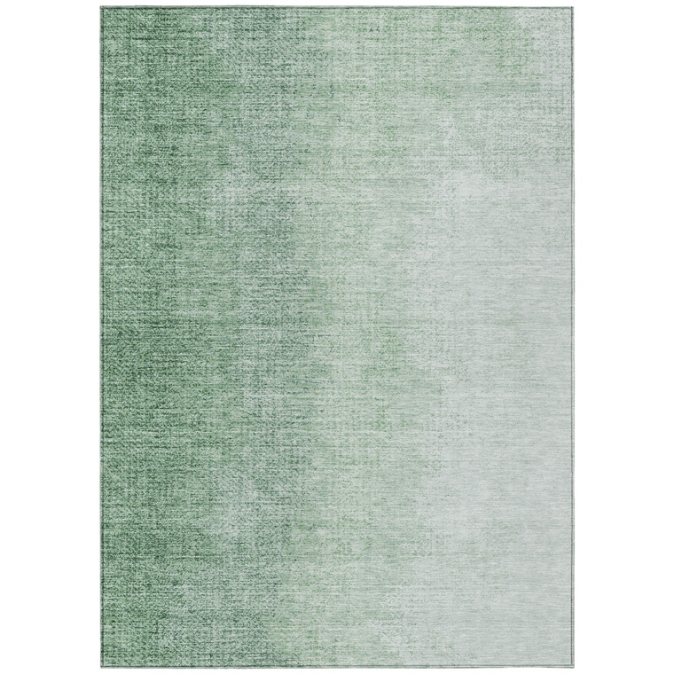 10' X 14' Artichoke Green And Fern Green Abstract Washable Indoor Outdoor Area Rug