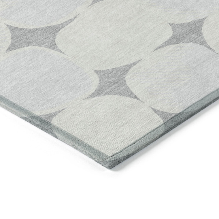 10' X 14' Gray And Beige Abstract Washable Indoor Outdoor Area Rug