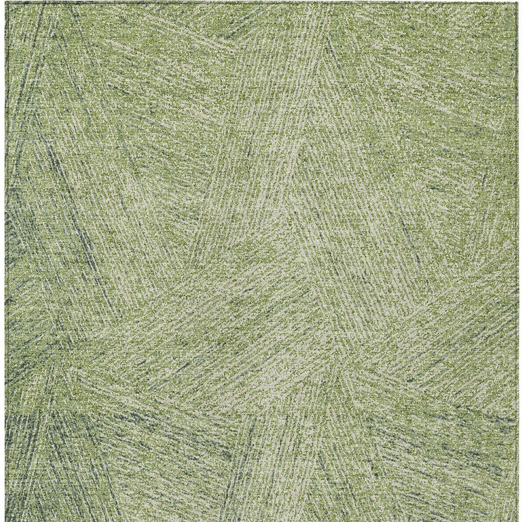8' X 10' Artichoke Green And Ivory Abstract Washable Indoor Outdoor Area Rug - 608219249090