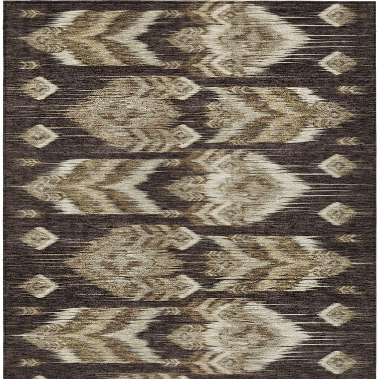 10' X 14' Brown Beige And Taupe Southwestern Washable Indoor Outdoor Area Rug