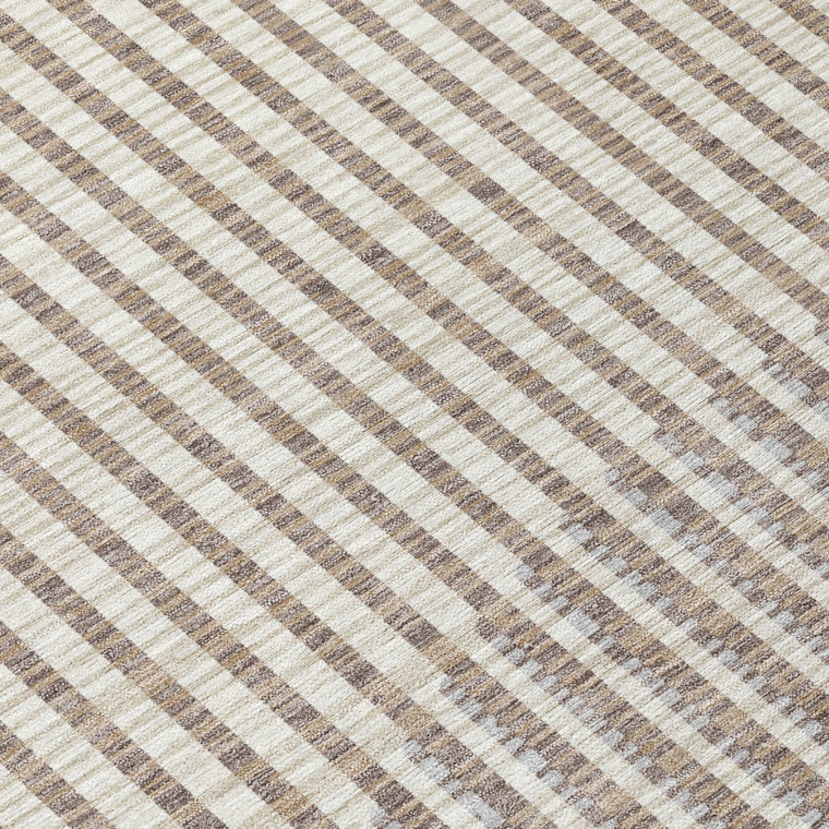 8' X 10' Beige And Ivory Geometric Washable Indoor Outdoor Area Rug Transitional Style - Beige, Ivory Color