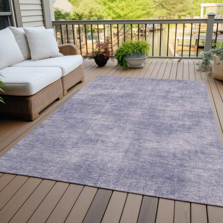 10' X 14' Purple Washable Indoor Outdoor Area Rug