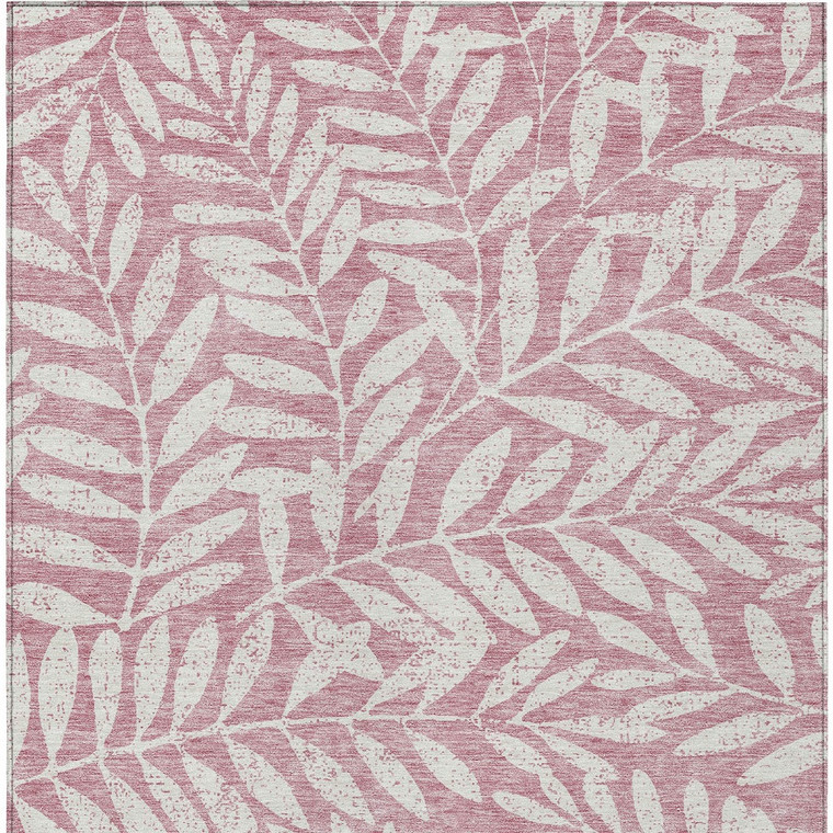 8' X 10' Blush And Ivory Floral Washable Indoor Outdoor Area Rug - Blush, Ivory