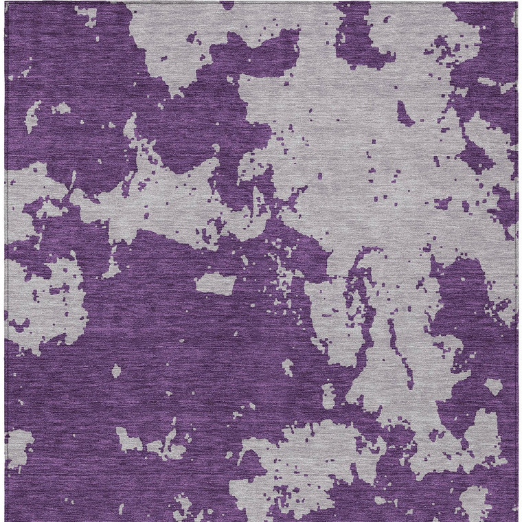 9' X 12' Purple And Lavender Abstract Washable Indoor Outdoor Area Rug - 608219143466