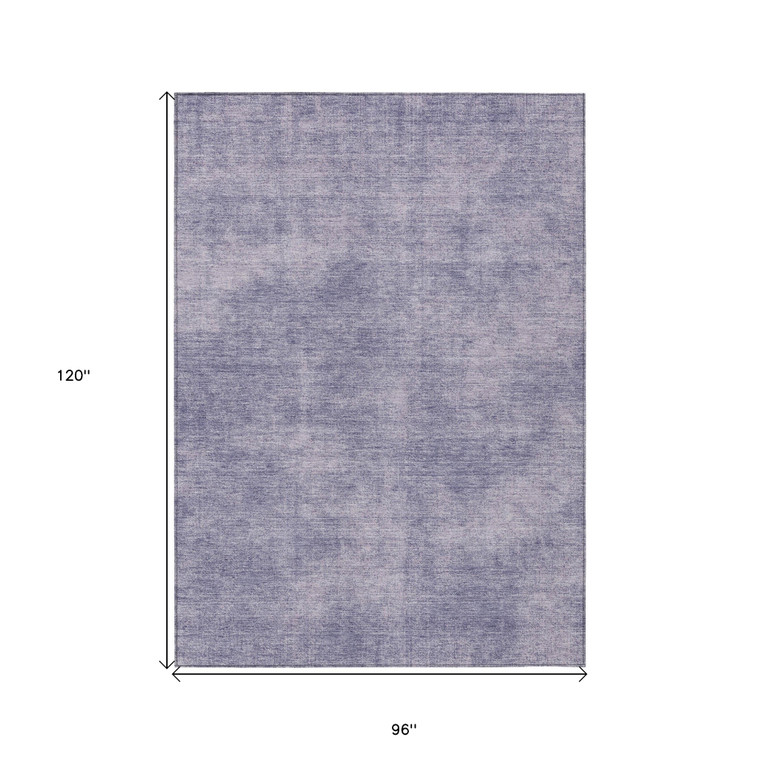 8' X 10' Purple Washable Indoor Outdoor Area Rug