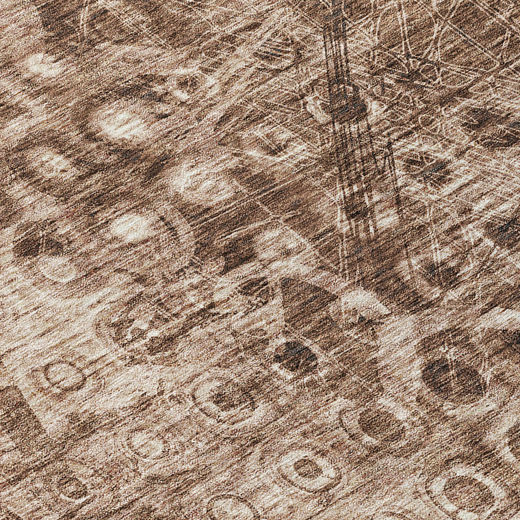 8' X 10' Chocolate Ikat Washable Indoor Outdoor Area Rug