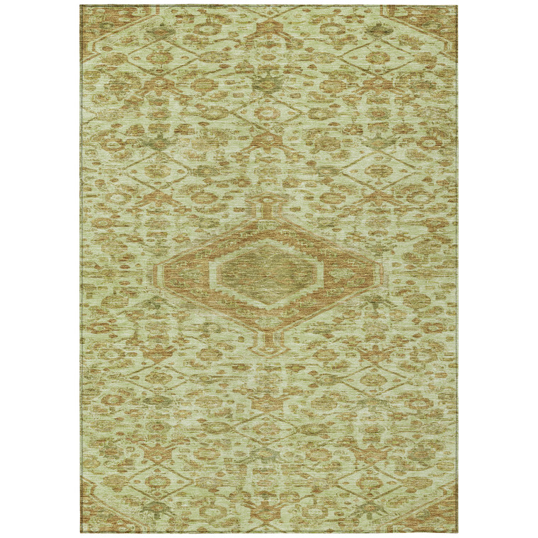 10' X 14' Sage Medallion Washable Indoor Outdoor Area Rug