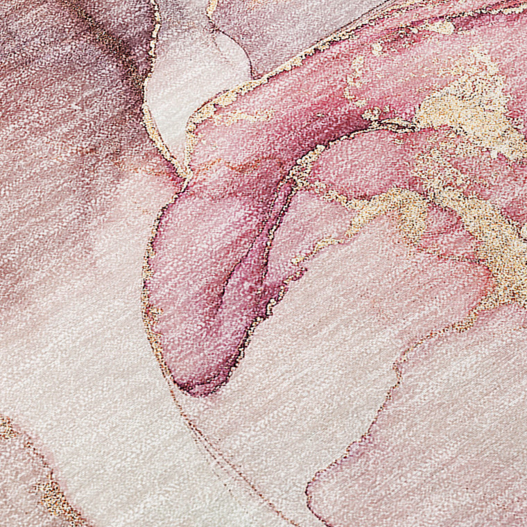 8' Round Blue Round Abstract Washable Non Skid Indoor Outdoor Area Rug