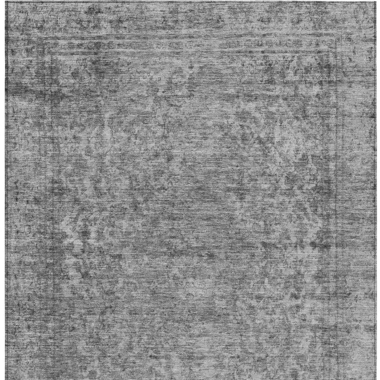 8' X 10' Gray And Beige Abstract Washable Indoor Outdoor Area Rug - Gray, Beige