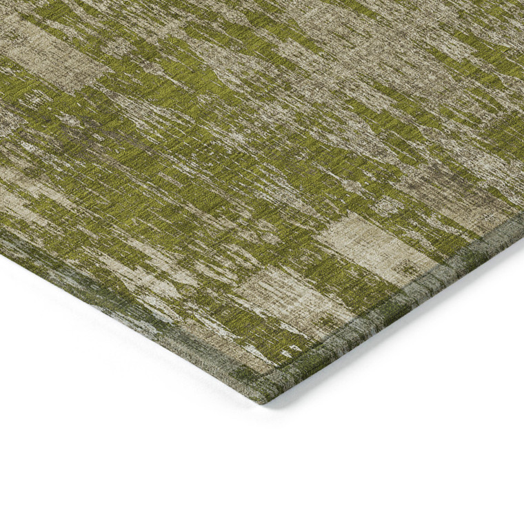 10' X 14' Olive Green Taupe And Beige Moroccan Washable Indoor Outdoor Area Rug