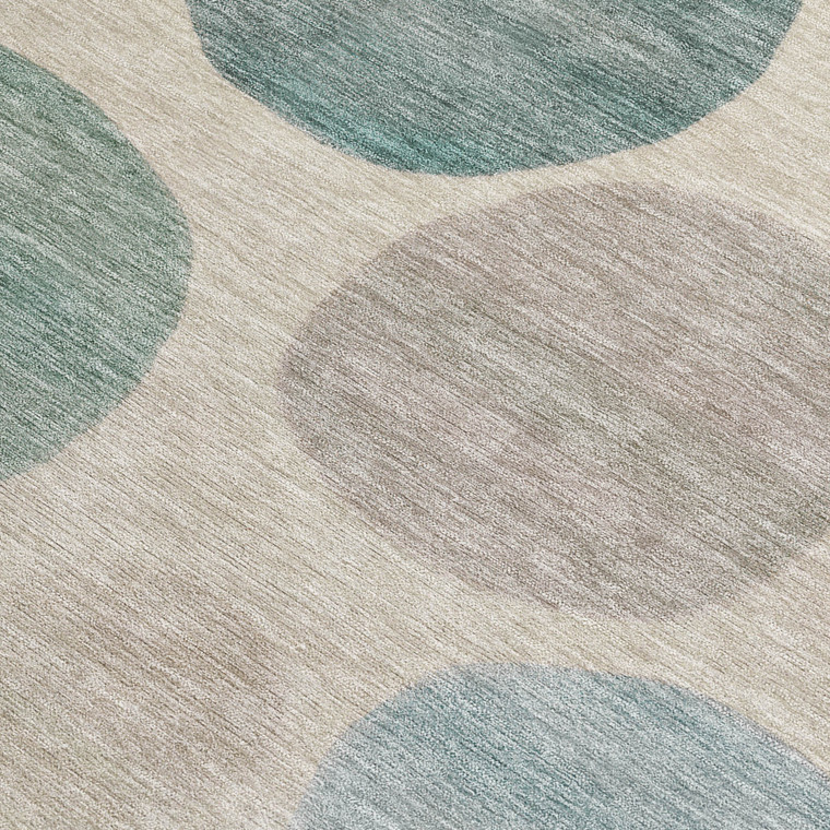 9' X 12' Teal Blue Ivory And Pale Aqua Geometric Washable Indoor Outdoor Area Rug