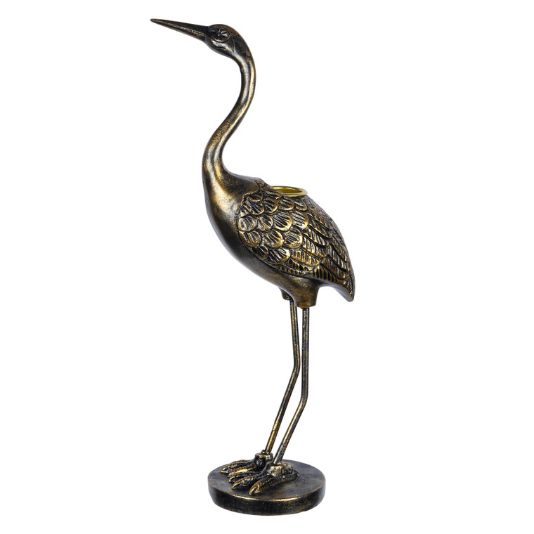 Antique Gold Heron Statue - 4512822872858