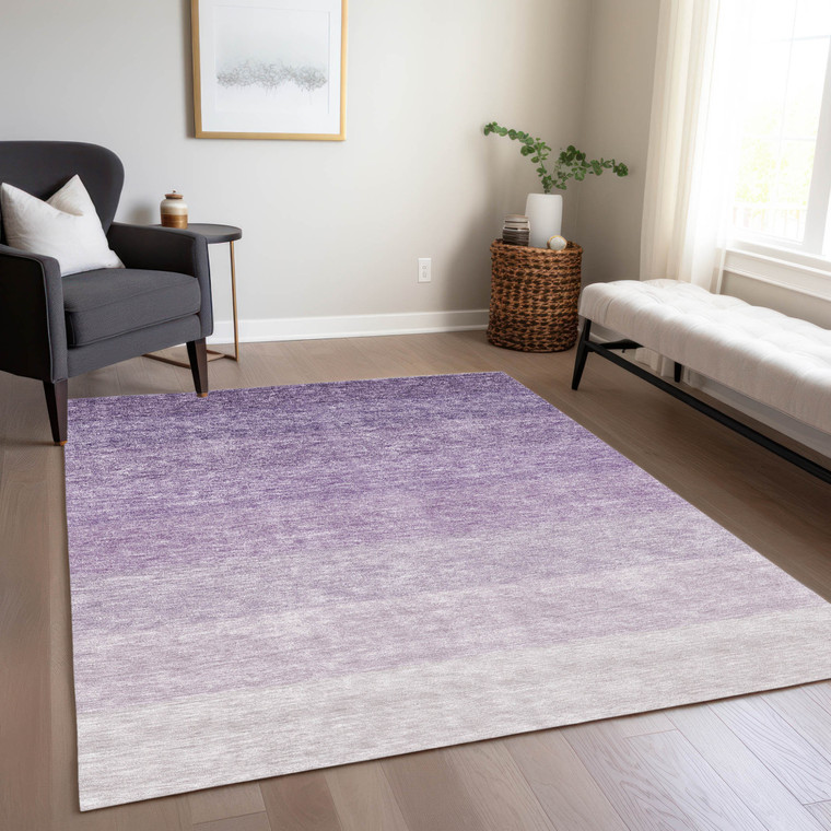 3' X 5' Purple And Lavender Ombre Washable Indoor Outdoor Area Rug - Purple, Lavender