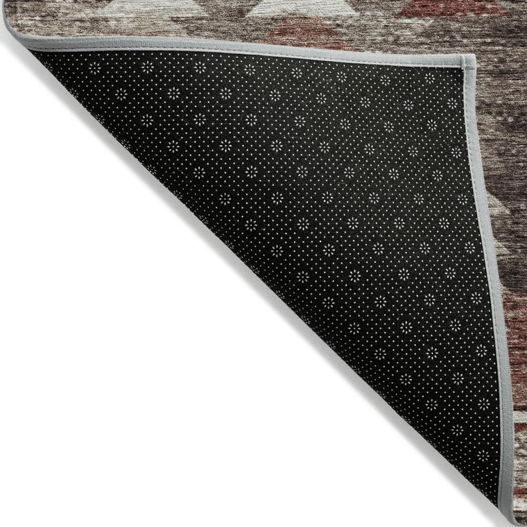 3' X 5' Brown And Ivory Southwestern Washable Indoor Outdoor Area Rug