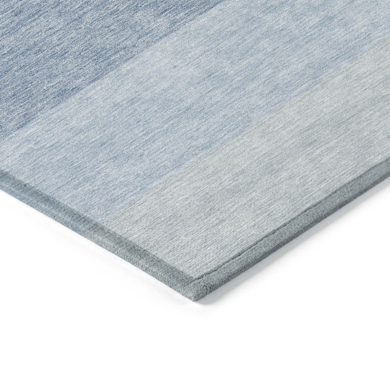 5' X 8' Blue And Gray Ombre Washable Indoor Outdoor Area Rug