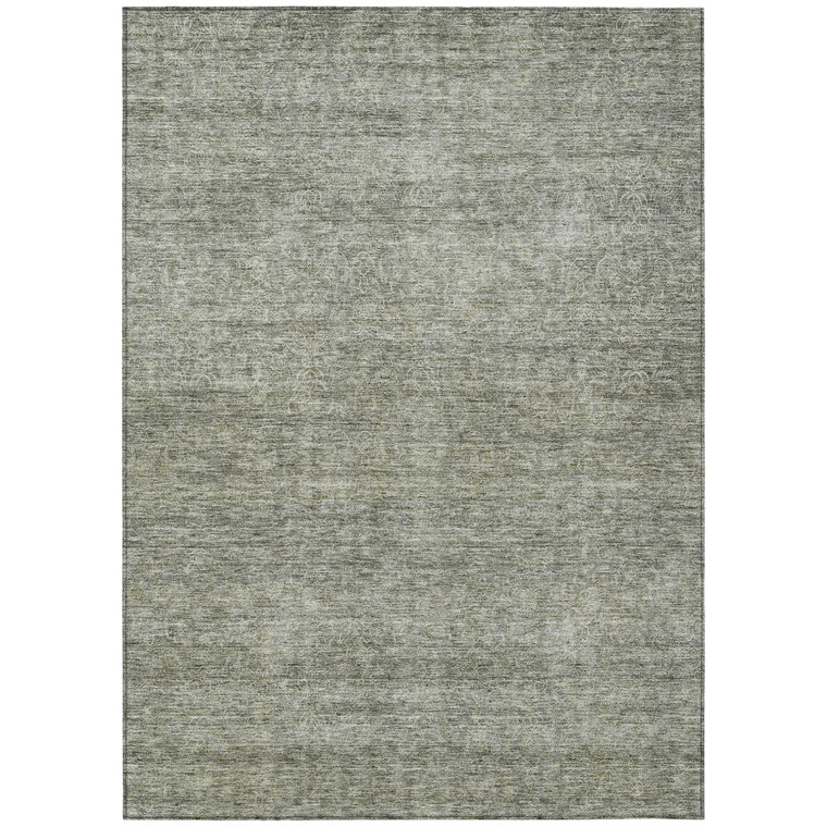 3' X 5' Sage And Ivory Abstract Washable Indoor Outdoor Area Rug