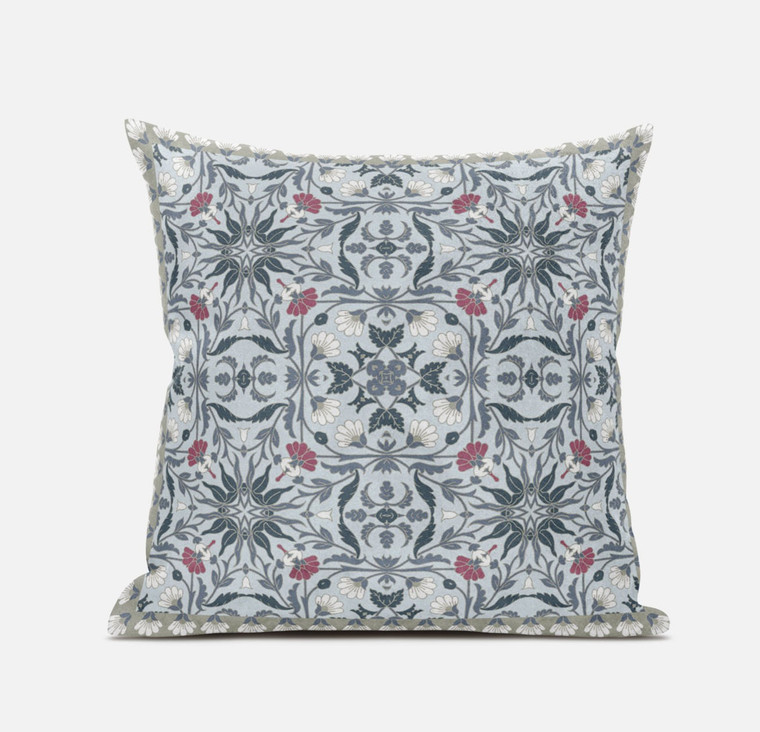 5" X 20" Indigo Paisley Indoor Outdoor Throw Pillow