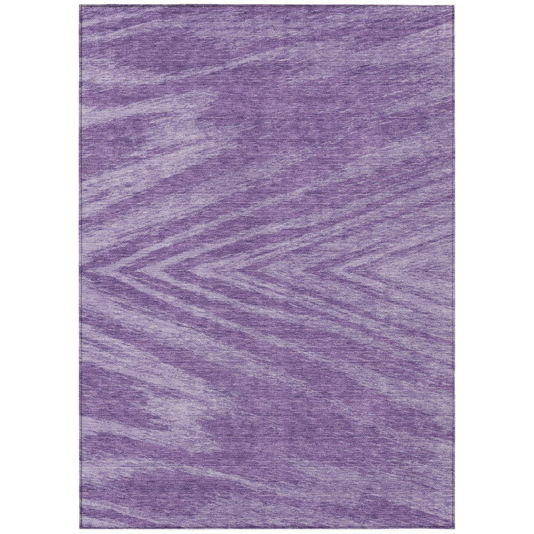 3' X 5' Purple And Ivory Abstract Washable Indoor Outdoor Area Rug - 606114988250
