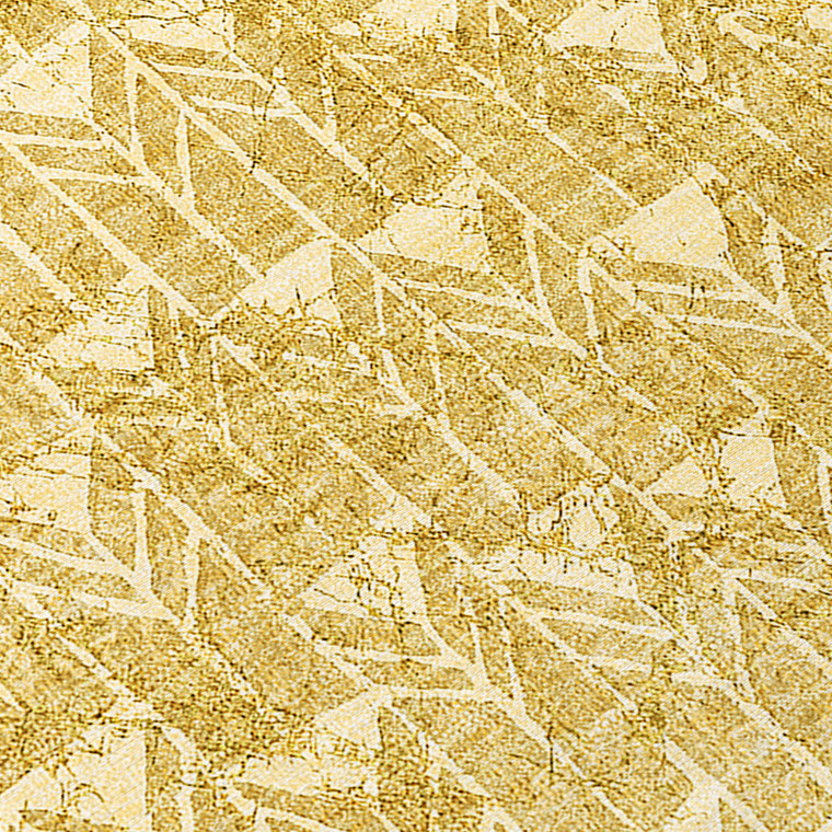 5' X 8' Gold Geometric Washable Non Skid Indoor Outdoor Area Rug