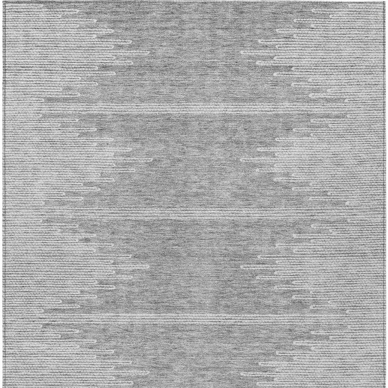 5' X 8' Gray And Ivory Abstract Washable Indoor Outdoor Area Rug Transitional Style - Gray, Ivory Color