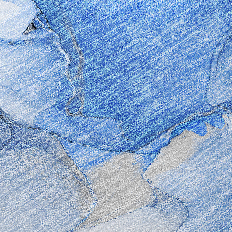 2' X 3' Navy Blue Abstract Washable Indoor Outdoor Area Rug