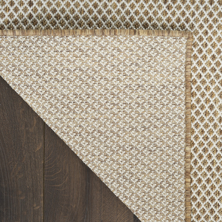 2' X 3' Natural And Ivory Geometric Indoor Outdoor Area Rug