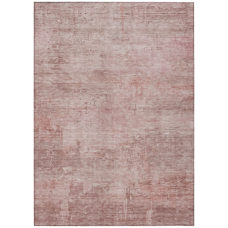 5' X 8' Blush And Pink Abstract Washable Indoor Outdoor Area Rug - Blush, Pink