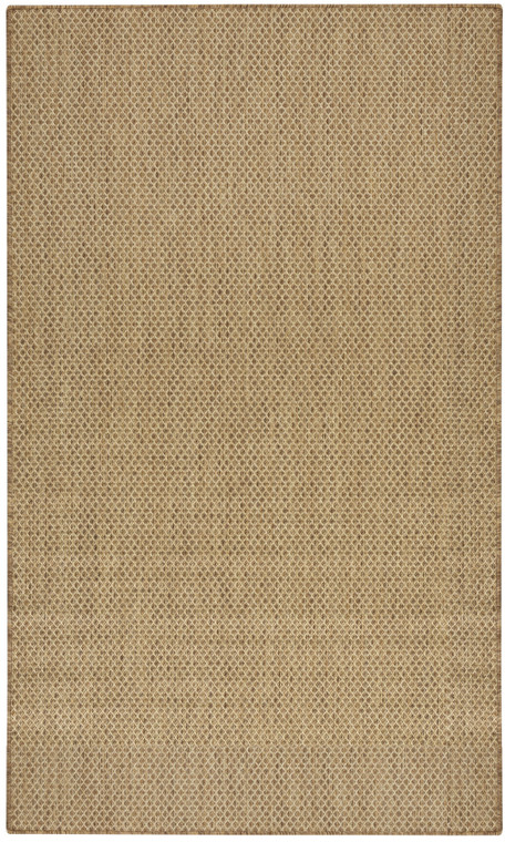 3' X 5' Tan And Brown Geometric Indoor Outdoor Area Rug