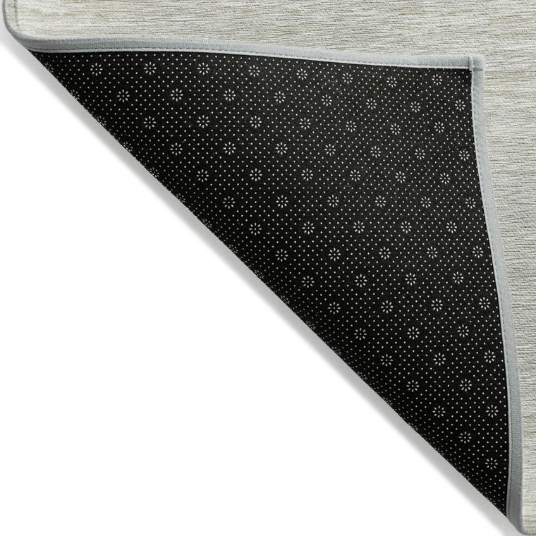 3' X 5' Ivory And Gray Striped Washable Indoor Outdoor Area Rug