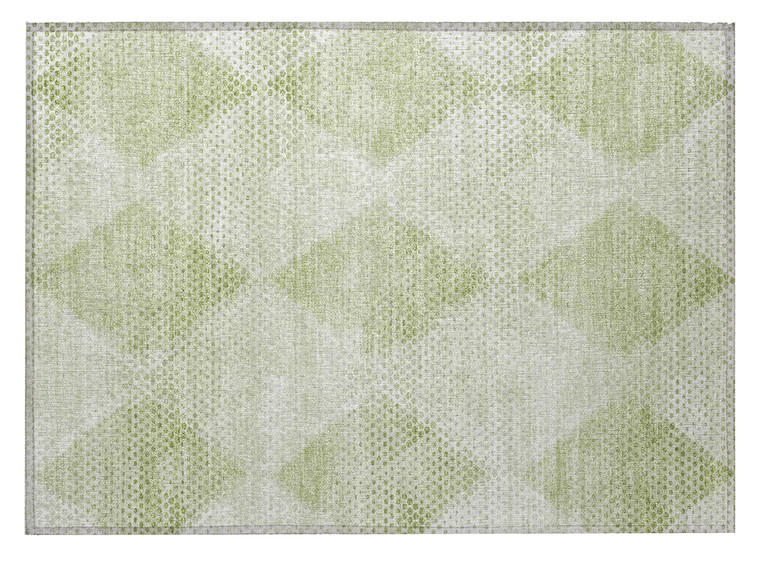 2' X 3' Mint Green Geometric Washable Non Skid Indoor Outdoor Area Rug