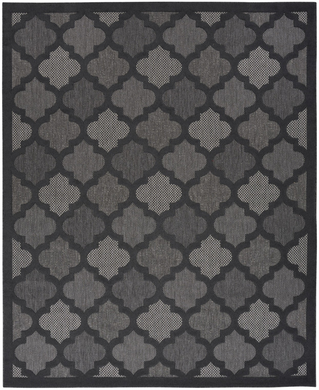 8' X 10' Black Indoor Outdoor Area Rug - Black