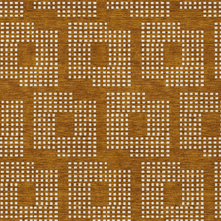 3' X 5' Terra Cotta And Ivory Geometric Washable Indoor Outdoor Area Rug