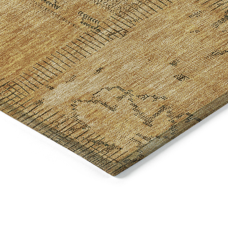 3' X 5' Peach Gray And Charcoal Patchwork Washable Indoor Outdoor Area Rug