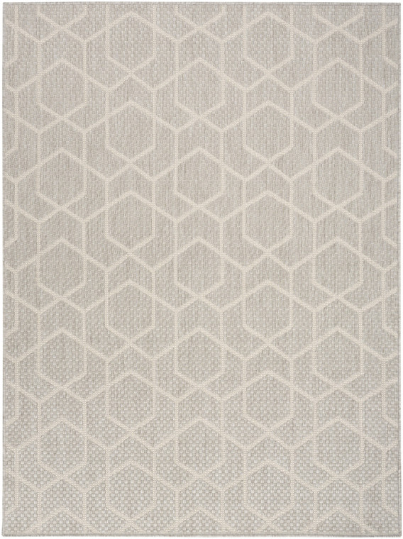 4' X 6' Gray And Beige Geometric Indoor Outdoor Area Rug