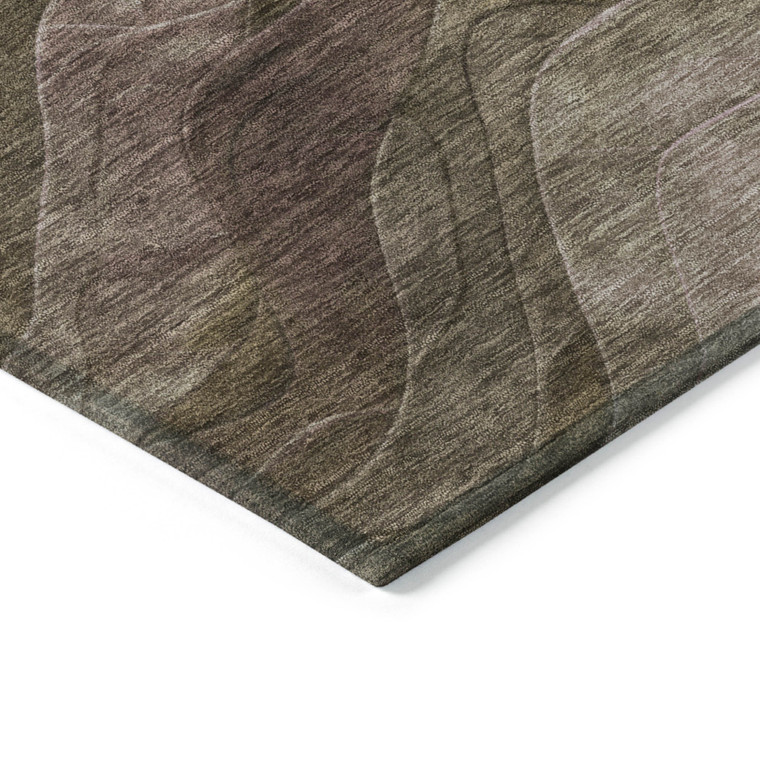3' X 5' Taupe And Beige Abstract Washable Indoor Outdoor Area Rug - Taupe, Beige