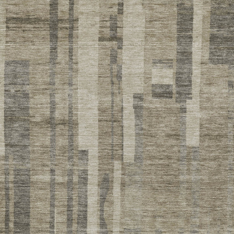 3' X 5' Taupe And Dark Gray Striped Washable Indoor Outdoor Area Rug