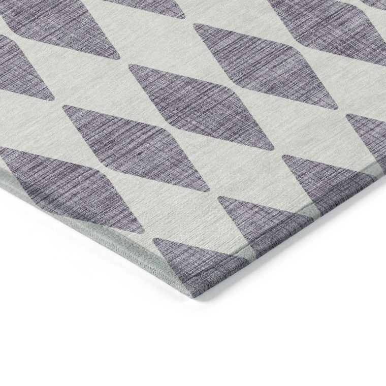 5' X 8' Purple And Lilac Geometric Washable Indoor Outdoor Area Rug