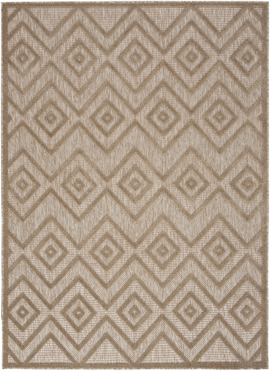 5' X 7' Beige Indoor Outdoor Area Rug - Beige