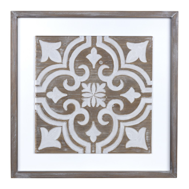 Wooden Gray and Beige Geometric Tile Wall Plaque - 4512822871851